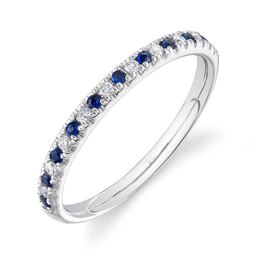14k oro bianco blu zaffiro - 14k,