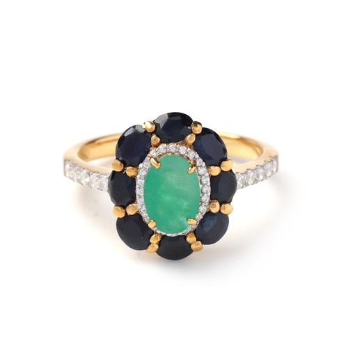 Anello zaffiro smeraldo