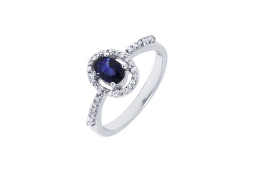 Anelo diamanti zaffiro oro - anelo,
