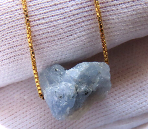 Collana zaffiro grezzo argento - zaffiro,