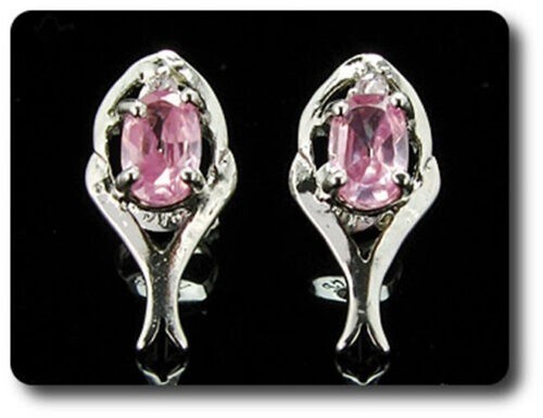 Orecchini zaffiro rosa 2x7 - orecchini,