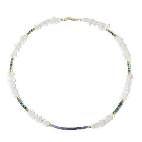 Collana oro smeraldo zaffiro