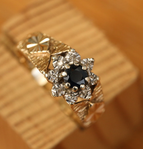 Anello zaffiro 9ct oro giallo - zaffiro,