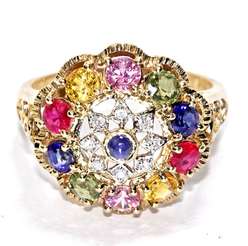 Anello oro zaffiro colorato