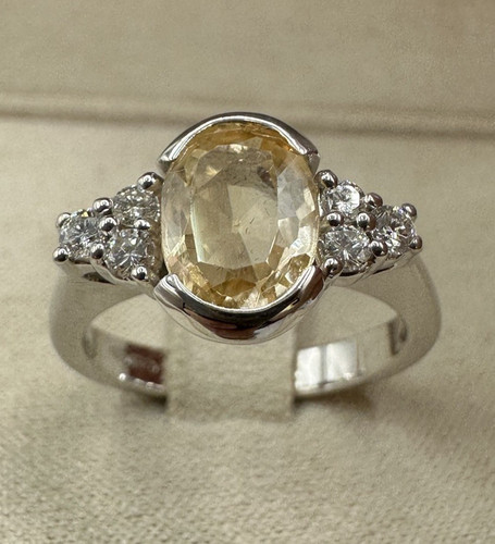 Anello oro bianco con - anello, kt.