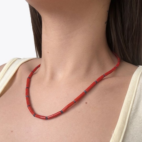 Collana corallo zaffiro - corallo,