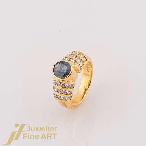 Anello zaffiro e - zaffiro, brillanti