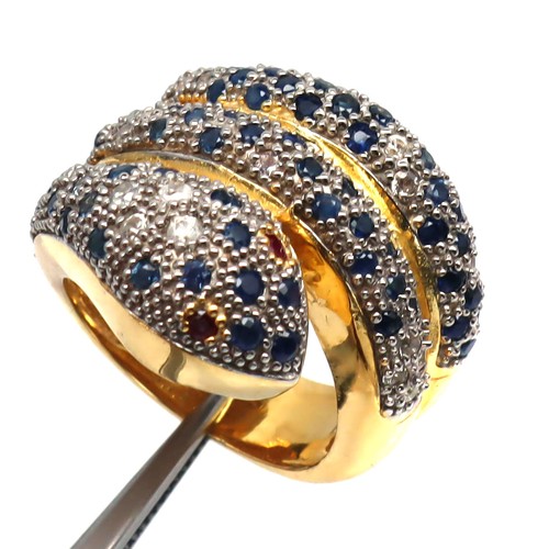 Anello serpente rubino zircone