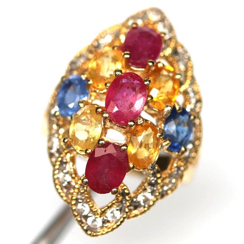 Anello solitario natural red - anello,