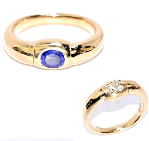 Anello oro zaffiro - , 0,50