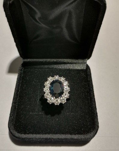 Anello oro zaffiro - zaffiro, brillanti